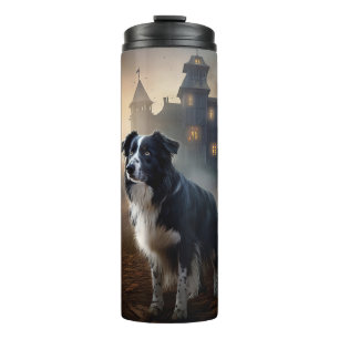 Border Collie Halloween Scary Thermal Tumbler