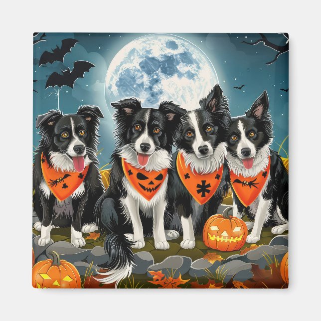 Border Collie Halloween Spooky Magnet (Front)