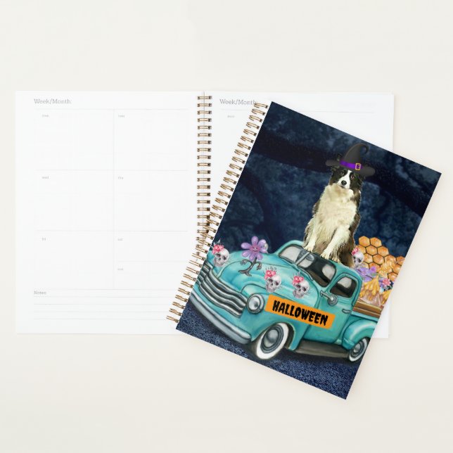 Border Collie Halloween Truck Scary Night  Planner (Display)
