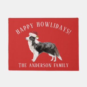 Border Collie Happy Howlidays Christmas Doormat