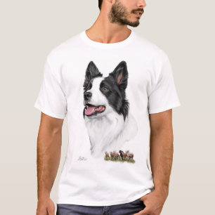 Border Collie head with sheep Shirt
