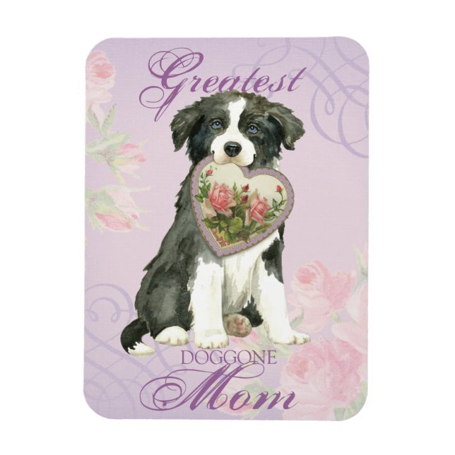 Border Collie Heart Mum Magnet (Vertical)