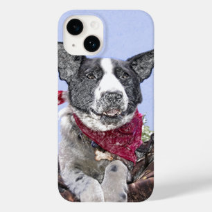 Border Collie Heeler Mix Rescue Dog Sketch Art Case-Mate iPhone 14 Case