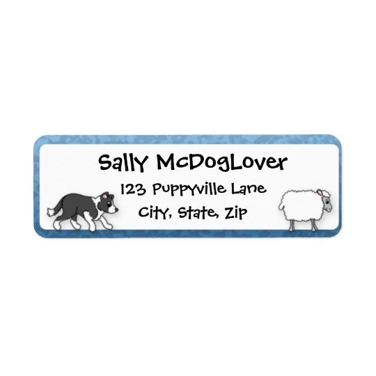 Border Collie Herding Sheep Return Address Label