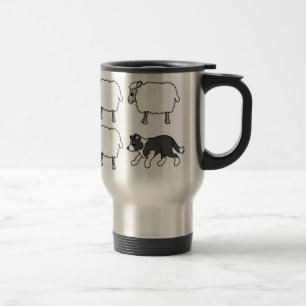 Border Collie Herding Sheep Travel Mug