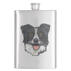 Border Collie Hip Flask