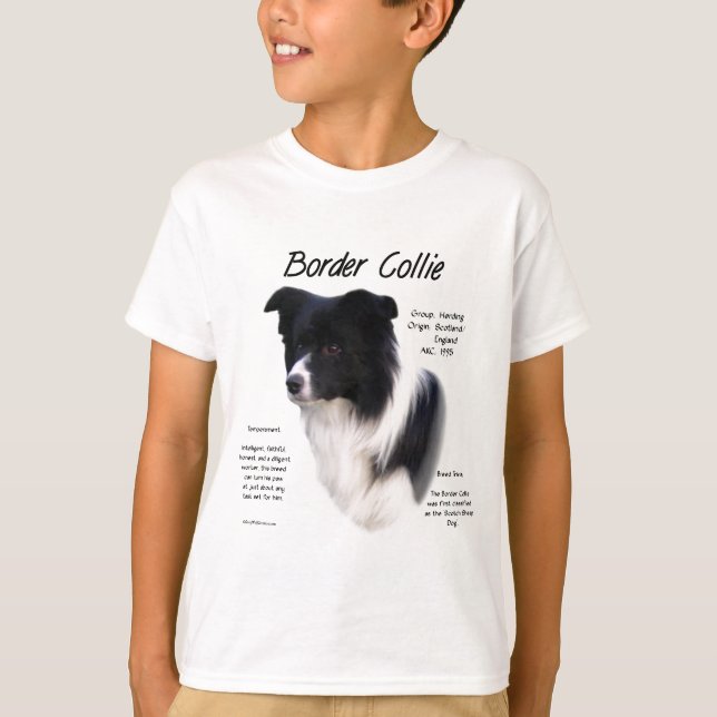 Border Collie History Design T-Shirt (Front)