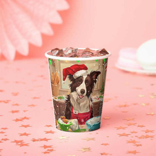 Border Collie Holiday Baking: Festive Christmas Paper Cups (Insitu)