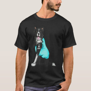 Border collie I Love Mom Tattoo Apparel Dog Mom T-Shirt