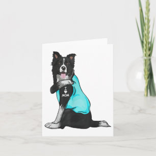Border Collie I Love Mum Tattoo Apparel Dog Mum _1 Card