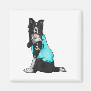 Border Collie I Love Mum Tattoo Apparel Dog Mum _1 Magnet