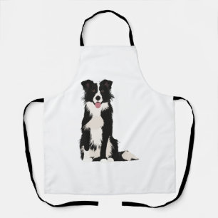 Border Collie Illustration! Apron