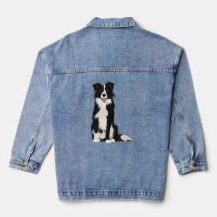 Border Collie Illustration! Denim Jacket