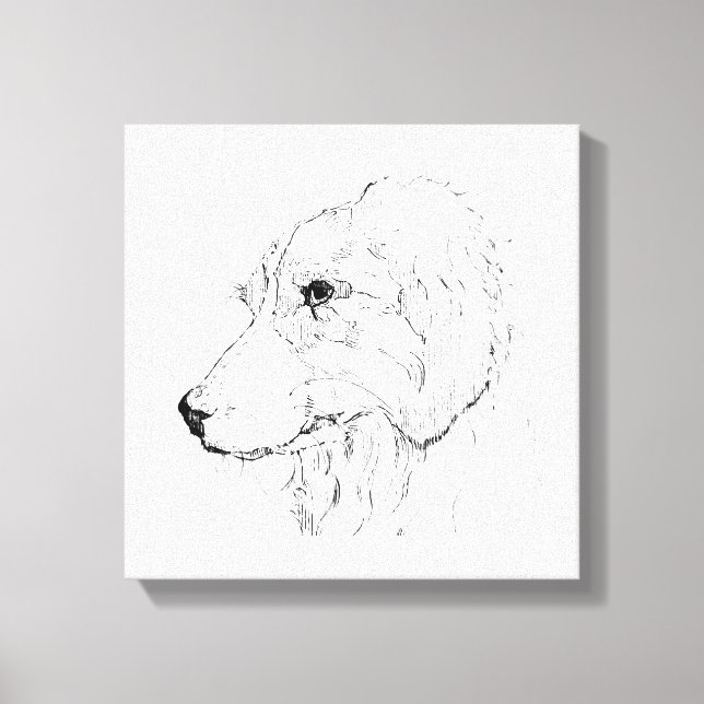 Border Collie Illustration – Minimalist Art Canvas Print (Front)