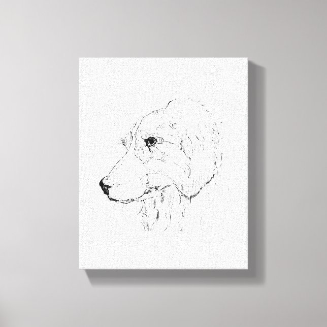 Border Collie Illustration – Minimalist Art Canvas Print (Front)