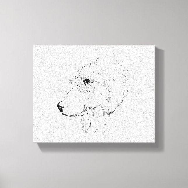 Border Collie Illustration – Minimalist Art Canvas Print (Front)