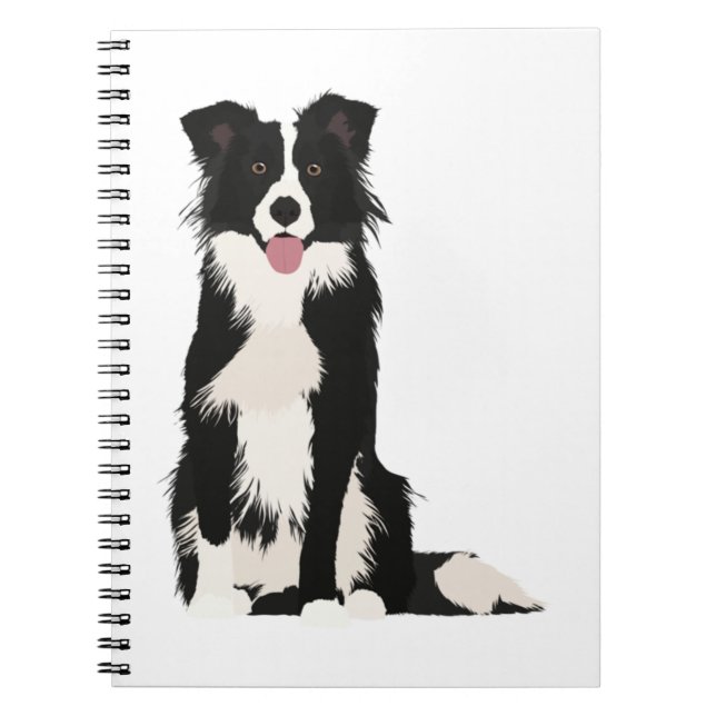 Border Collie Illustration! Notebook (Front)