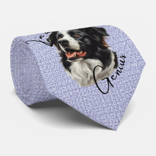 Border Collie-"I'm a Genius" Funny Design Tie