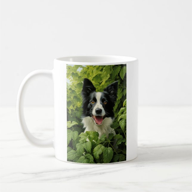 Border Collie in green Coffee Mug (Left)