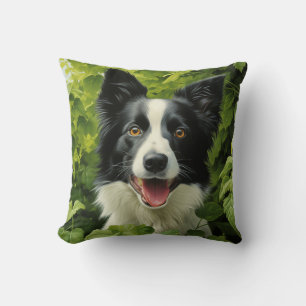 Border Collie in green Cushion