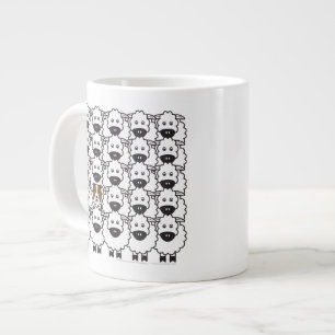 Border Collie in the Sheep Large Coffee Mug