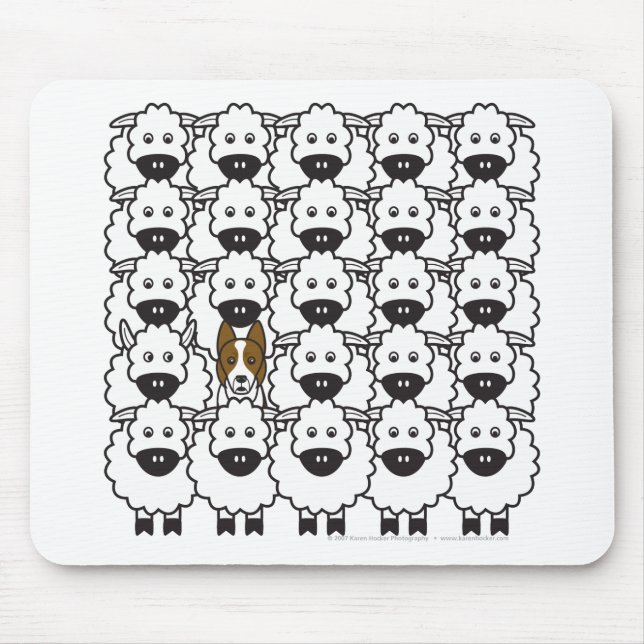 Border Collie in the Sheep Mouse Mat (Front)