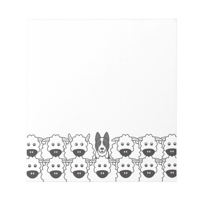 Border Collie in the Sheep Notepad (Front)