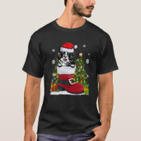 Border Collie in the Shoe Santa Hat Ugly Christmas