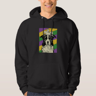Border Collie Jester Mardi Gras Dog Mom or Dad Hoodie