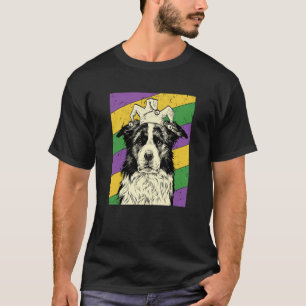 Border Collie Jester Mardi Gras Dog Mom or Dad T-Shirt