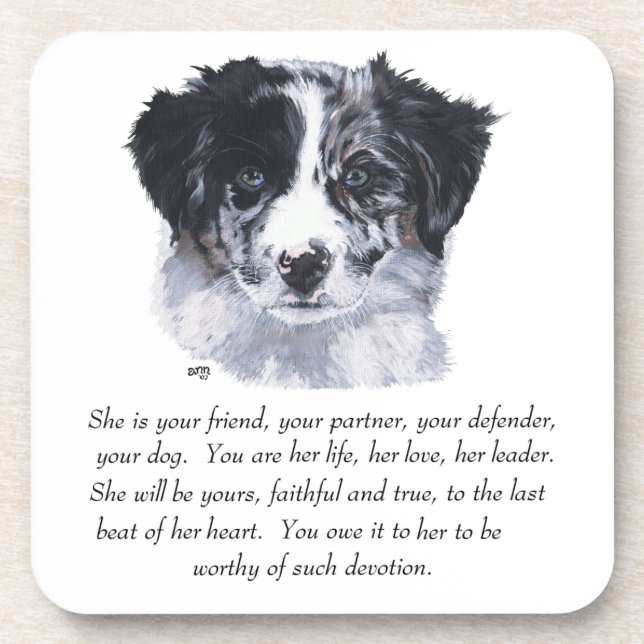 Border Collie Keepsakes Coaster (Front)