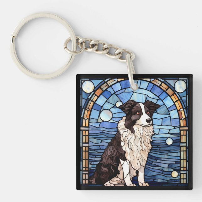 Border Collie  Key Ring (Front)