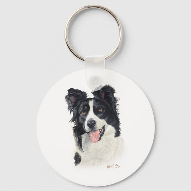 Border Collie Key Ring (Front)