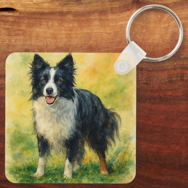 Border Collie Key Ring (Back)