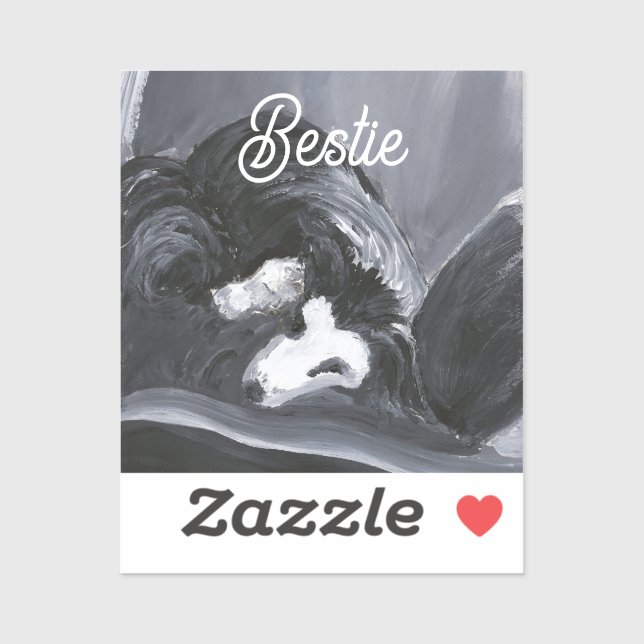  Border Collie Laying Down Painting Personalised (Sheet)