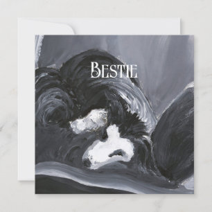 Border Collie Laying Down Painting Personalised