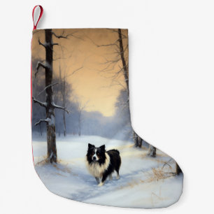 Border Collie Let It Snow Christmas Small Christmas Stocking