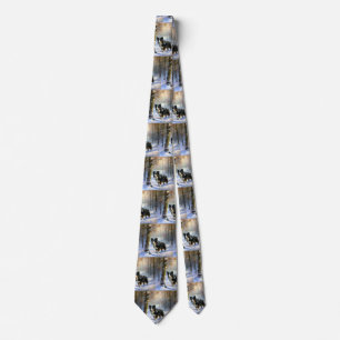 Border Collie Let It Snow Christmas Tie
