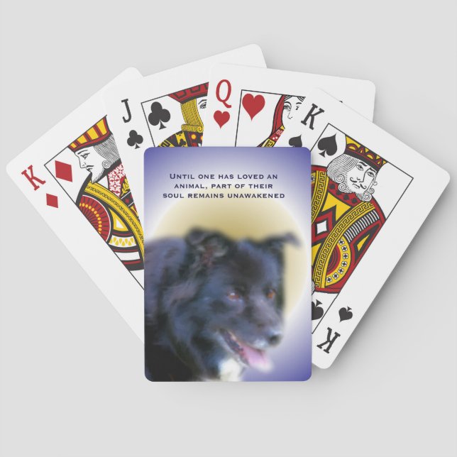 Border Collie Love For Animals Inspirational   Playing Cards (Back)