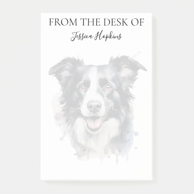 Border Collie Lover Monogrammed Dog Post-it Notes (Front)