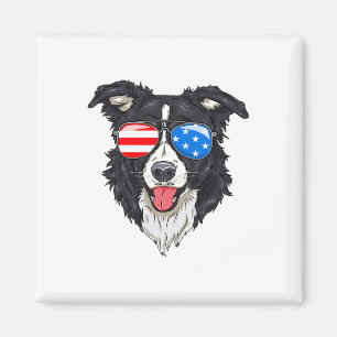 Border Collie Lover Patriotic Dog 4th Of July Amer Magnet