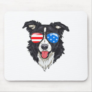 Border Collie Lover Patriotic Dog 4th Of July Amer Mouse Mat