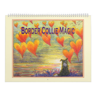 Border Collie Magic wall calendar, picture a month Calendar