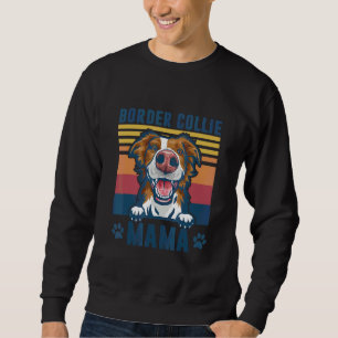 Border Collie Mama Mother Retro Dog Mum Sweatshirt