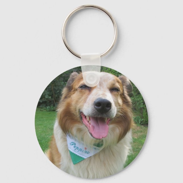 border collie mix key ring (Front)
