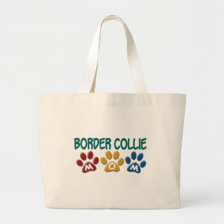 BORDER COLLIE MOM Paw Print 1 Large Tote Bag