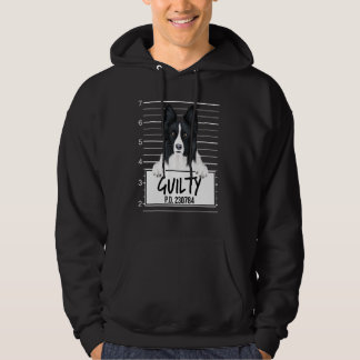 Border Collie Mugshot Guilty Dog Hoodie