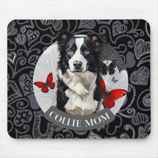 Border Collie Mum Mouse Pad – Cute Dog Lover Gift (Front)