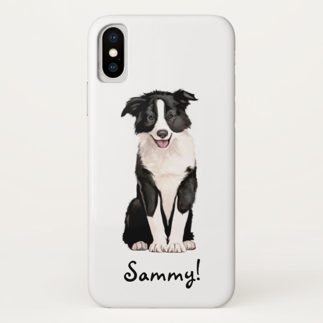 Border Collie Name Customisable Case-Mate iPhone Case (Back)