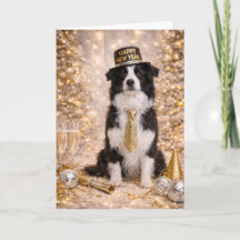Border Collie New Year Card – Happy New Year Dog